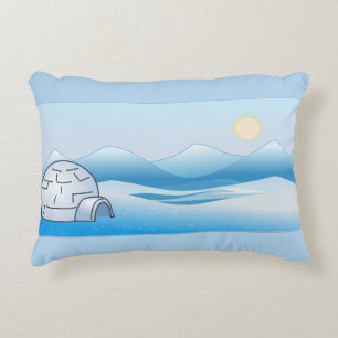Coussin d'accents bleu Igloo Arctique