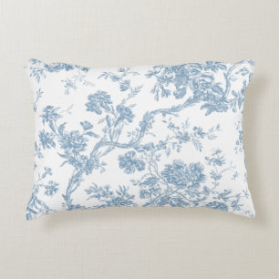 Coussin d'accents de polyester brossé bleu françai