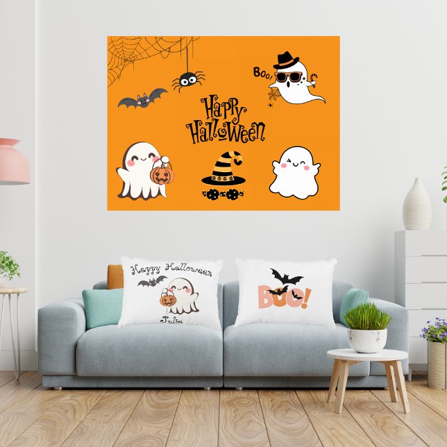 Coussin d'accents d'Halloween mignon et Éffrayant (Créateur téléchargé)