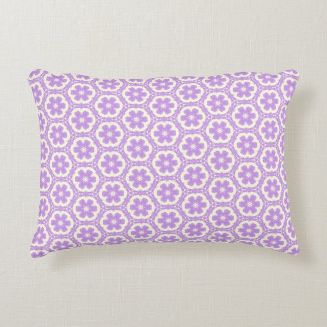 Coussin d'accents floraux violet clair (Devant)