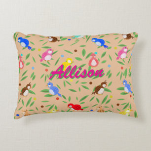 Coussin d'accents Motif aux oiseaux mignons