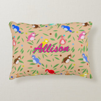 Coussin d'accents Motif aux oiseaux mignons