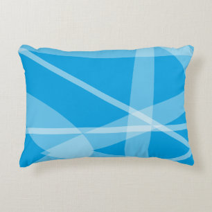 Coussin D'Accentuation Abstrait Bleu Et Blanc