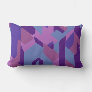 Coussin d'accentuation Abstrait et rayures pourpre