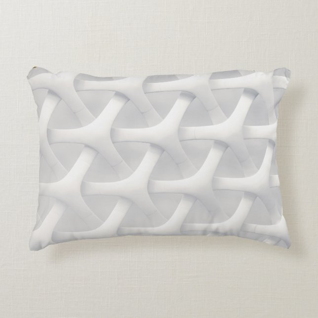 Coussin d'accentuation blanc intertissé moderne (Devant)