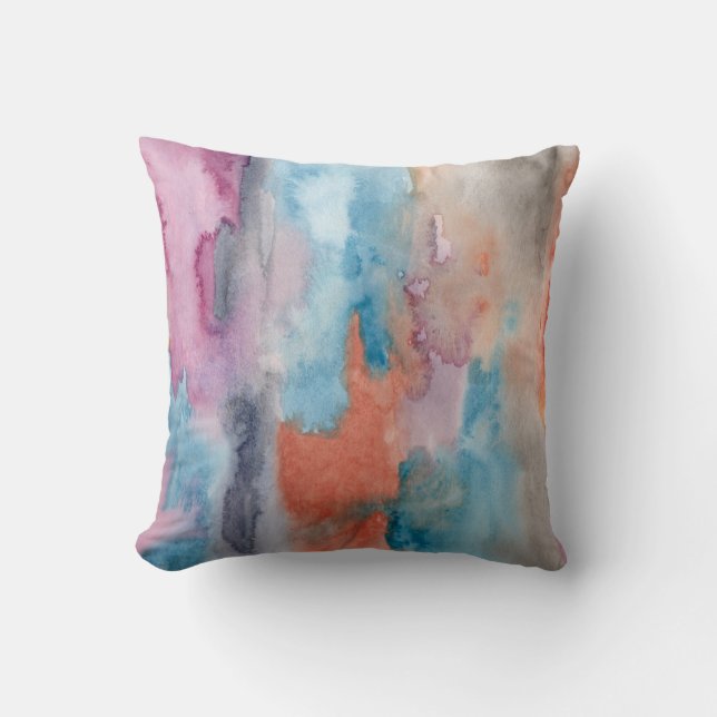 Coussin d'accentuation d'aquarelle Abstraite soupl (Recto)