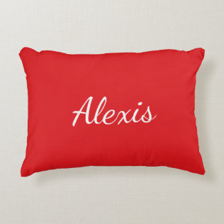 Coussin d'accentuation du monogramme rouge