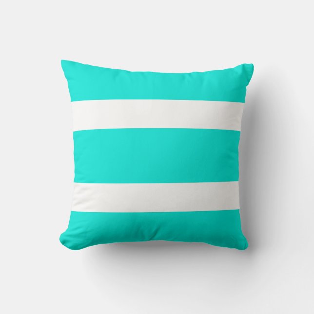 Coussin d'accentuation en gras Turquoise et Blanc (Recto)