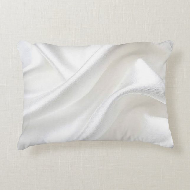 Coussin d'accentuation en satin blanc Faux (Devant)