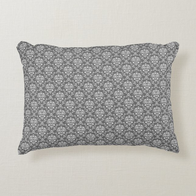 Coussin d'accentuation moderne de motif de Damas G (Devant)