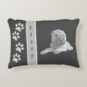 Coussin d'accentuation personnalisé Bl/Wh crayon S