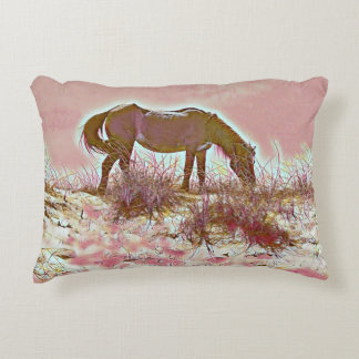 coussin d'accentuation rose brun brun de l'herbe d