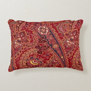 Coussin d'accentuation rouge, noir et blanc Vintag