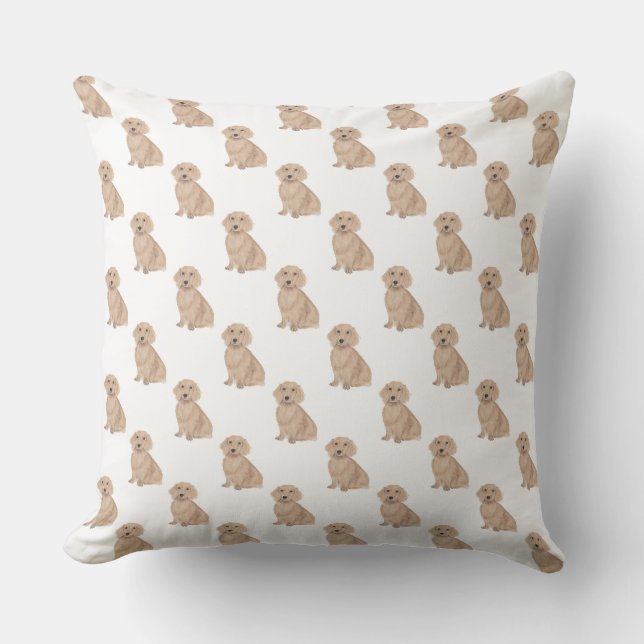 Coussin Dachshund (à poil long, rouge) (Recto)
