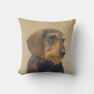 Coussin Dachshund (À poils durs) Peinture Chien Art origin