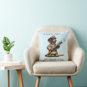 Coussin Dachshund Fire Fighter