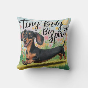 Coussin Dachshund Petit Corps, Grand Esprit