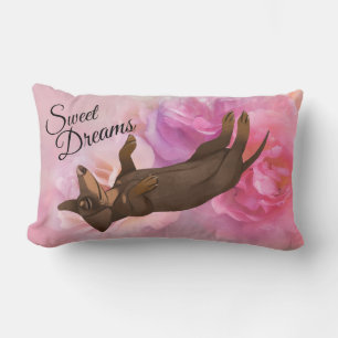 Coussin Dachshund Rose Roses doux rêves