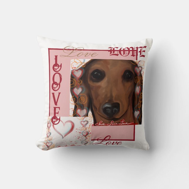 Coussin Dachshund rouge    (Recto)