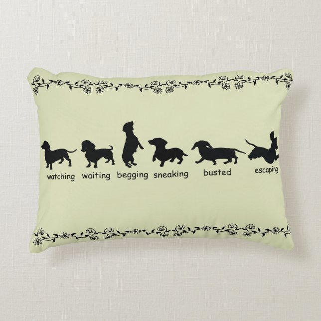 Coussin Dachshund Silhouette (Devant)