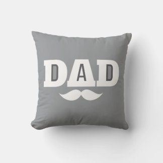 Coussin Dad Throw Pillow Mustache Brow Black Grey Orange