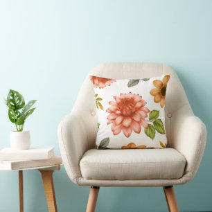 Coussin Dahlia Fleurie de Feu