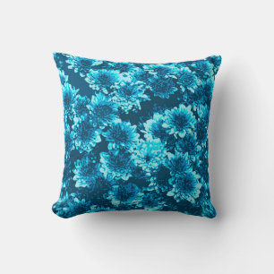 Coussin Dahlia Motif graphique moderne, Indigo Blue