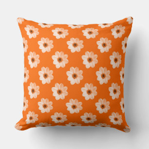 Coussin Dahlia Motif - Orange