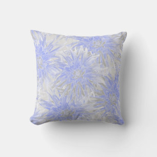 Coussin Dahlias gris-bleu.