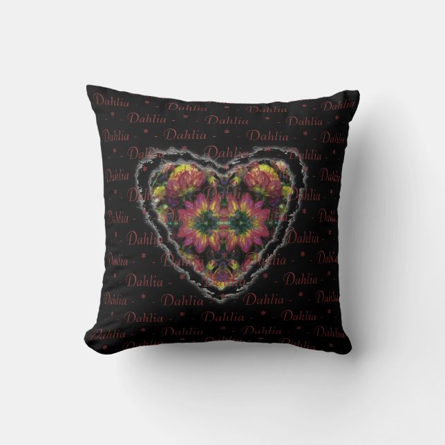 Coussin Dahlias Tapisserie cardiaque (Recto)