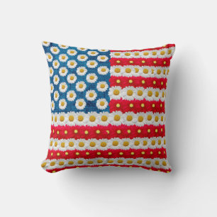 Coussin Daisy American Drapeau Rouge Blanc Bleu Jeu Oreill