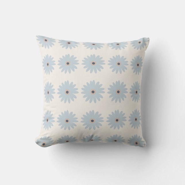 Coussin Daisy bleu clair (Recto)
