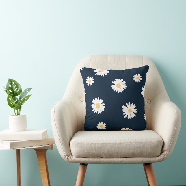 Coussin Daisy On Blue Motif (Chaise)