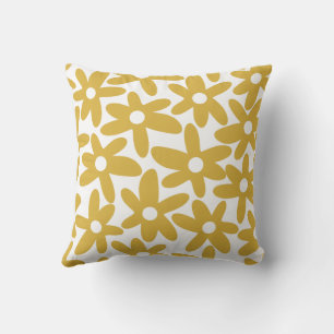 Coussin Daisy Time mignon motif floral rétro dans la mouta