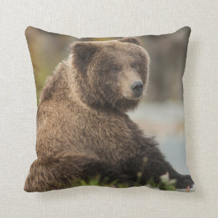 Coussin d'Alaska de séance d'ours Brown