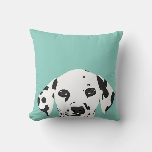 Coussin dalmate - menthe - mignon chien coussin (Recto)