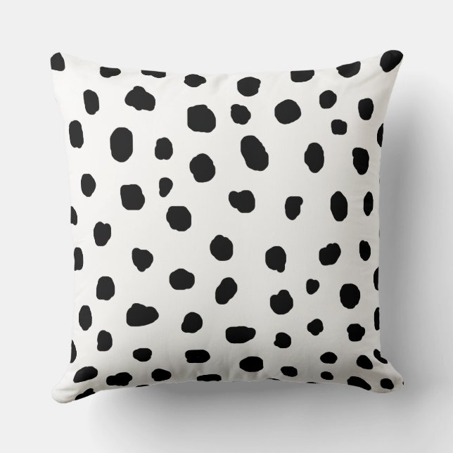 Coussin dalmate moderne points noirs poster de animal (Verso)