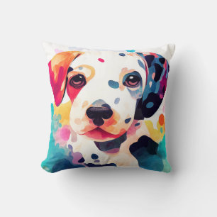 Coussin Dalmatie Nature Sauvage Animal Couleur Art Peintur
