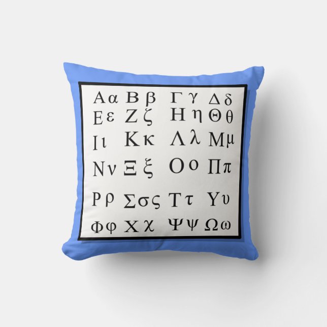 Coussin d'alphabet grec (Recto)