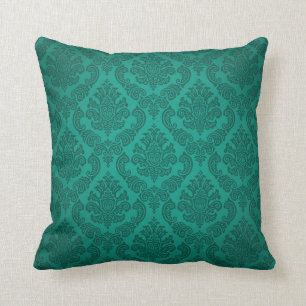 Coussin Damas baroque Vintage turquoise
