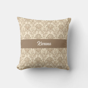 Coussin Damas beige classique