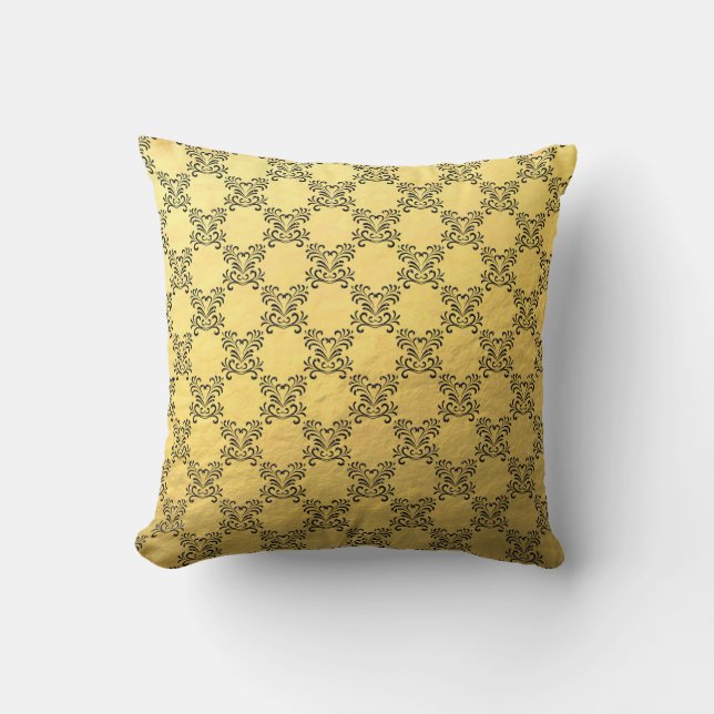 Coussin Damas de Parties scintillant noire sur l'oreiller  (Recto)