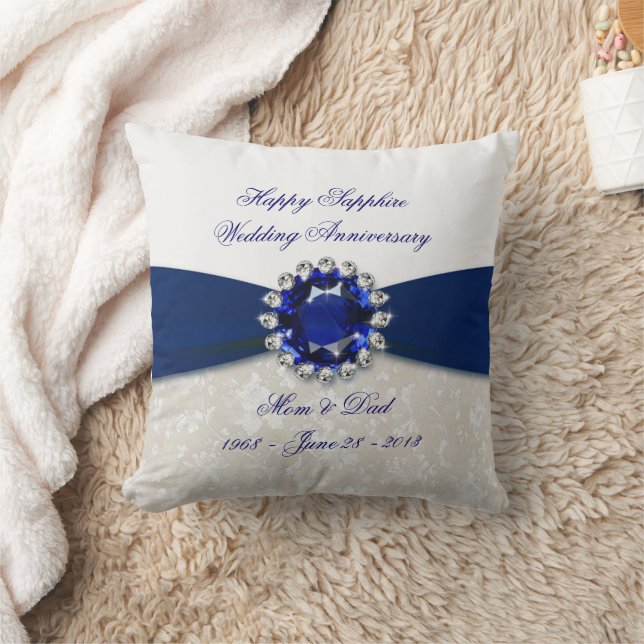 Coussin Damask 45e anniversaire de Mariage Jeu d'oreiller (Couverture)