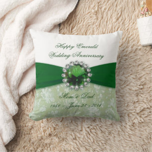 Coussin Damask 55e anniversaire Mariage Jeu d'oreiller