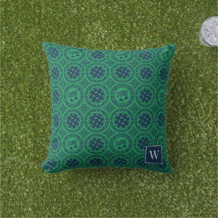Coussin Damassé de Pickleball Prépa – Dink Navy et Vert  