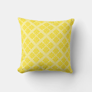 Coussin Damassé marocaine jaune d'or