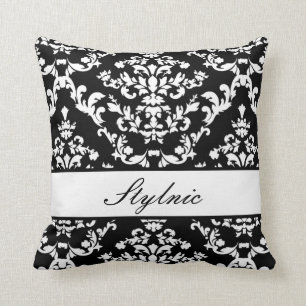 Coussin Damassé noire #3 @ Stylnic personnalisable