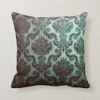 Coussin Damassé turquoise grunge