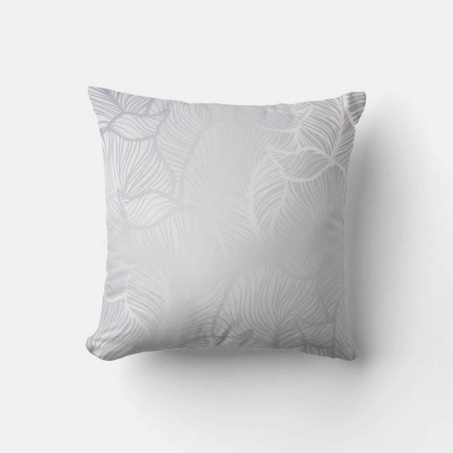Coussin Damassé vintage argent (Recto)