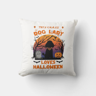 Coussin Dame Chien Fou Aime La Tombe De Citrouille De Cani